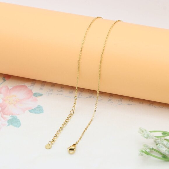 Yellow Gold Heart Charm Necklace with Adjustable Chain, XPNL0356 - Picture 11 of 11